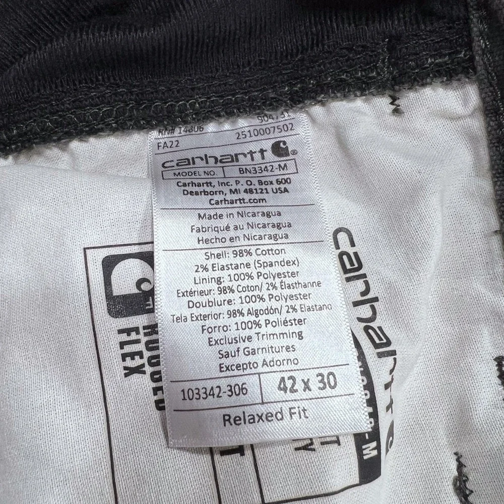 Carhartt Men's‎ 42x30 Relaxed Fit Rugged Flex Knit-Lined Utility Work Pants Grey